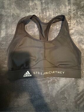 adidas Black Racerback Sports Bra with Logo Band